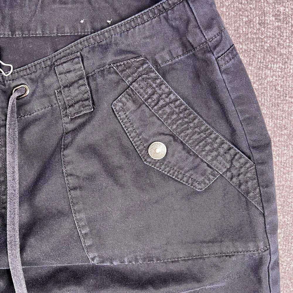 Venezia Cargo Shorts Women 18 Black Utility Casual Cuffed Drawstring Pocket 38x7 - Picture 6 of 11